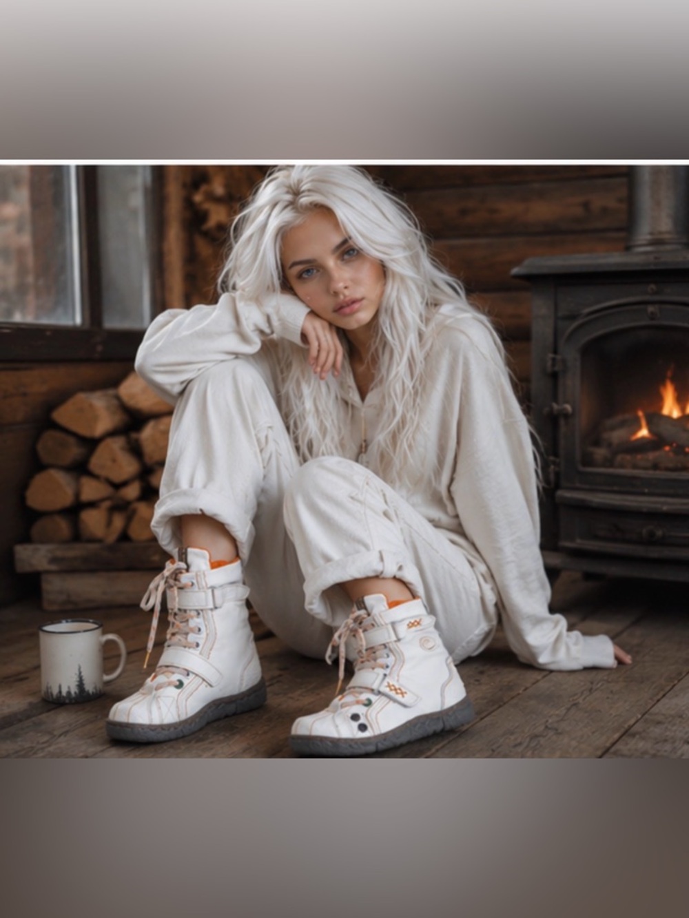 TMA EYES White Faux Leather Winter Boots Women's Size 8 - Picture 3 of 16